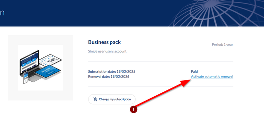 renewal of subscription