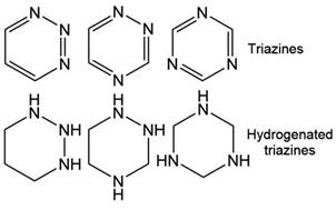 154 - Compounds containing an unfused triazine ring (whether or not hydrogenated) in the structure
