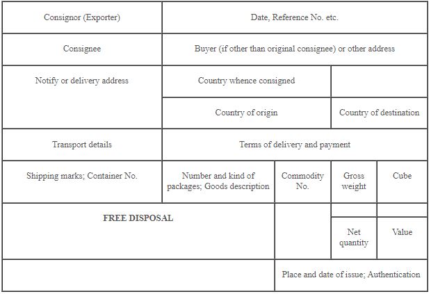 LAYOUT KEY FOR TRADE DOCUMENTS
